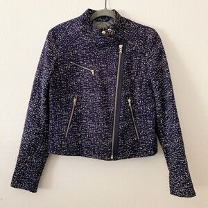 Gap Moto Jacket Navy Print Women’s S